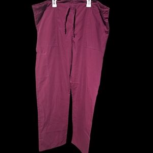 Scrubstar‎ Womens Dark Red Medical Scrub Cargo Pants